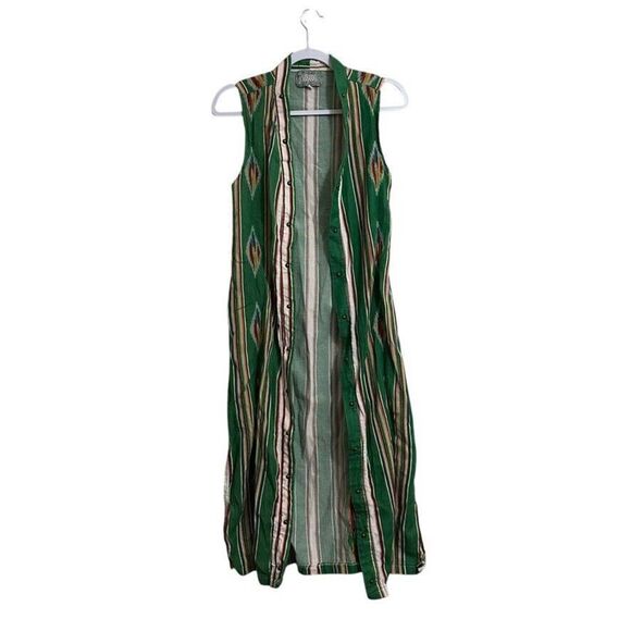 Silverado Aztec Western Open Front Cardigan Duster Women's XS Green Multi - Picture 1 of 7